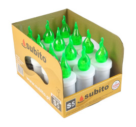 Wkład do znicza świeczka LED Subito S5 zielony (12 szt)