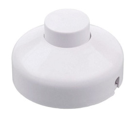 Przełącznik przelotowy nożny biały OFF-(ON)