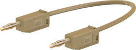 Measuring lead with (2 mm plug, spring-loaded, straight) to (2 mm plug, spring-loaded, straight), 150 mm, brown, PVC, 0.5 mm², C