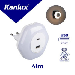 Lampka wtykowa BOLA LED 2xUSB WW W 15W 220-240AC 4lm 3000K barwa ciepła biały 37397