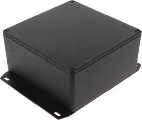 Aluminum die cast enclosure, (L x W x H) 120 x 120 x 59 mm, black (RAL 9005), IP54, 1590UFBK