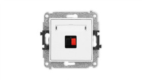 Mini Mechanizm Gniazda Głośnikowego Pojedynczego Biały Mat 25Mgg-1