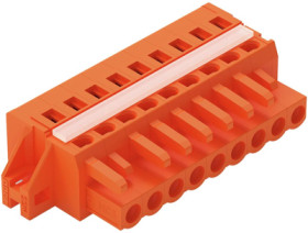 Socket header, 9 pole, pitch 5.08 mm, angled, orange, 231-309/027-000