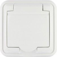 Gniazdo bryzgoszczelne 2P+Z (klapka w kolorze obudowy)