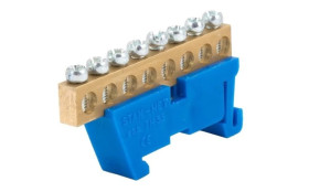 Listwa zaciskowa zerowa 8x16mm2 niebieska TH 35-8/N