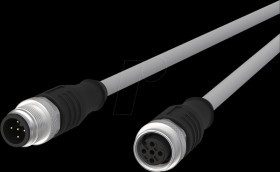 142MMA12050 Sensor cables, M12, 5-pin, plug > coupling, 5 m