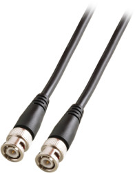 Coaxial cable, BNC plug (straight) to BNC plug (straight), 75 Ω, RG-59, grommet black, 3 m, K8360.3V2
