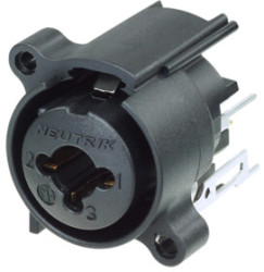 XLR jack combination, 3 pole, gold-plated, plastic, NCJ6FA-V-0