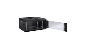 Szafa Wisząca Rack 19 6U 450Mm Drzwi Szklane Czarna Toten