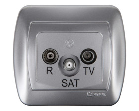 Simon Akord Gniazdo antenowe RTV/SAT aluminium metalizowane AASP/26