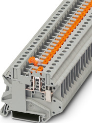 Knife disconnect terminal, screw connection, 0.14-6.0 mm², 2 pole, 20 A, 6 kV, yellow, 3057267