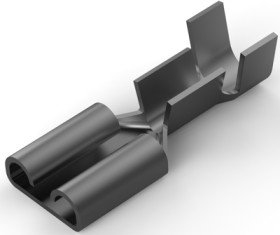 Uninsulated flat plug sleeve, 6.35 x 0.81 mm, 0.82 to 2.08 mm², AWG 18 to 14, brass, tin-plated, 41274-1