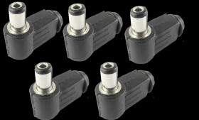 Opencircuit DC Plug angle male 2.1x5.5mm - 5 pieces