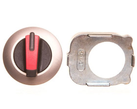 Napęd przełącznika 3 położeniowy I-O-II 30mm czerwony podświetlany z samopowrotu metal mat IP69k Sirius ACT 3SU1062-2DM20-0AA0