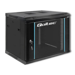 Qoltec Szafa RACK 19 9U 600 x 500 x 450 Hartowane drzwi Wisząca Stalowa obudowa Zamek Czarna