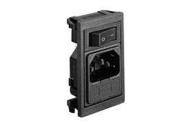 Złącze IEC IEC C14 Montaż na panelu Męski 10A Pionowy Bulgin