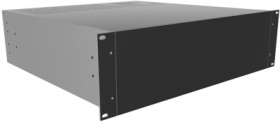 Aluminum enclosure, (L x W x H) 133 x 422 x 457 mm, black (RAL 9005), IP20, RM3U1918VBK