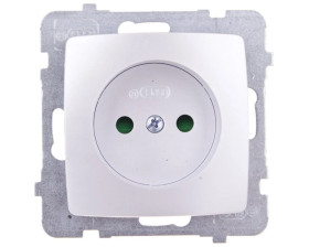 KARO Gniazdo pojedyncze b/u z przesłonami srebrny perłowy GP-1SP/m/43