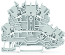 Feed-through/feed-through terminal block, spring-clamp connection, 0.14-1.5 mm², 2 pole, 13.5 A, 6 kV, gray, 2000-2202