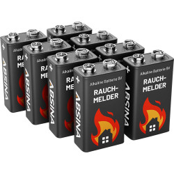 Absina 401005-8 9V Battery Pack 8 pieces, Durable, Temperature Resistant