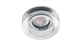 Oprawa Szklana Faso-O-S Okrągła Srebrna 90X20 Halogenowa Wpuszczana