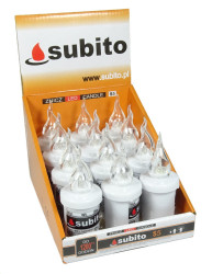 Wkład do znicza świeczka LED Subito S5 biały (12 szt)