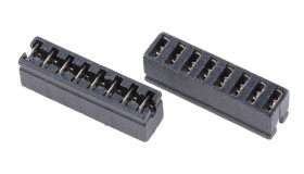 Miniaturowe gniazdo izolowane, Żeński, Prosty, Czarny, typ: Otwarta góra, 8-pinowe raster: 2.54mm, Cyna na niklu