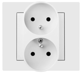 Vestra Gniazdo podwójne 2x2P+Z modułowe bez ramki podtynkowe IP20 biały 3843-10