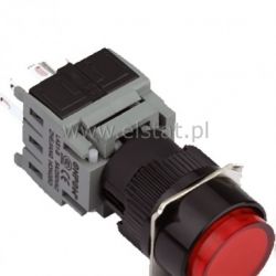 Przycisk chwilowy LAS1-BY-11R 12V czerw 16mm