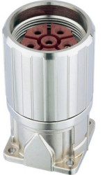Surface mount socket, 6 pole, crimp connection, straight, 76083000