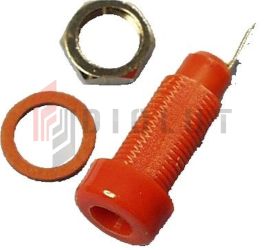 Gniazdo panelowe 4mm GL5-R 10A, czerwone SCI