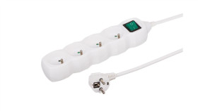 Przedłużacz 4-Gniazdowy, 5M Biały, Z Łącznikiem, 3X1,0Mm Owy 35450