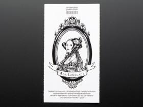 Adafruit Ada Lovelace, large, oval black and white - Sticker