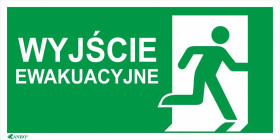 Samoprzylepna tabliczka ostrzegawcza /Znak Wyjście ewakuacyjne + znak E002, 150x300mm, FS/ IE/002/5/A/FS/WYJŚ