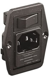 Combination element plug C14, 3 pole, screw mounting, plug-in connection, black, BVB01/Z0000/01