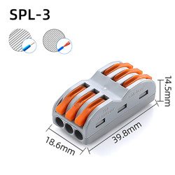 SPL-3 Wago Electrical Cable Connector Clone - Terminal Block Connector - One Color - 10 pcs