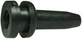 Cable grommet, cable Ø 4.5 mm, L 28.5 mm, PVC, black, 632-01040