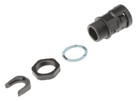 Łącznik do kanałów kablowych PMA Czarny gwint PG11 12 mm Kanał Poliamid 6 IP68 Czarny