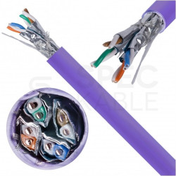 Kabel sieciowy S/FTP kat.6A skrętka 4x2x0,56mm wewnętrzny B2ca bezhalogenowy LSOH fioletowy Molex
