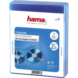 Hama 00051468 Blu-ray case 2 CDs/DVDs/Blu-rays Blue Polypropylene 3 pc(s)