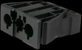 Panel plug, 3 pole, 0.5-2.5 mm², clamping points: 2, black, plug-in connection, 20 A, 168763