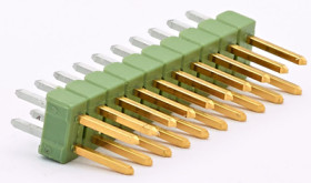 Pin header, 20 pole, pitch 2.54 mm, straight, green, 1-826656-0