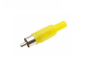 Wtyk RCA na kabel plastik żółty