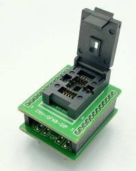 Adapter QFN8 / MLP8 / MLF8 / DFN8 / WSON8 (SMD)-->PDIP ZIF R=1,27mm 6x8mm