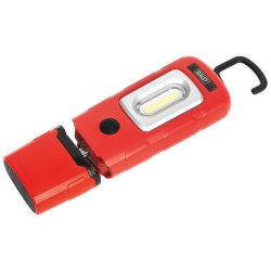 Sealey LED3601R Rechargeable 360&#xB0; Inspection Light 3W COB &amp; 1W SMD LED Red LiPo