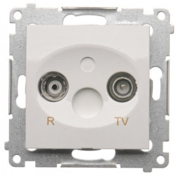 Gniazdo antenowe R-TV końcowe separowane SIMON 54 białe Kontakt Simon DAK.01/11