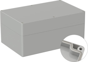 ABS enclosure, (L x W x H) 250 x 160 x 119 mm, light gray (RAL 7035), IP66, 5U340100