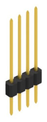 Pin header, 4 pole, pitch 1.27 mm, straight, black, 10059440
