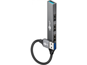 Slim 4-portowy koncentrator USB, USB-A na USB-A, USB 3.2 wtyczka...