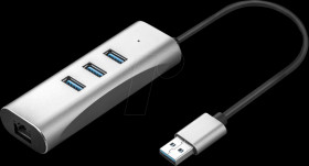 12991116 Network card, USB type C, Gigabit Ethernet, 1x RJ45, 3x USB